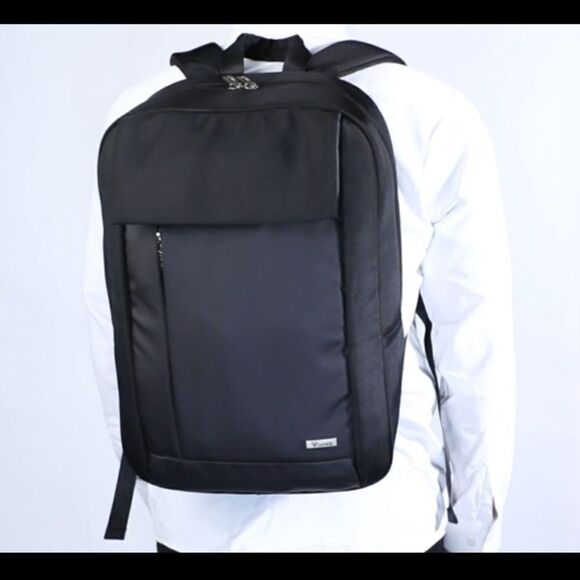 New Slim Lightweight Waterproof Backpack Black - Picture 8 of 9